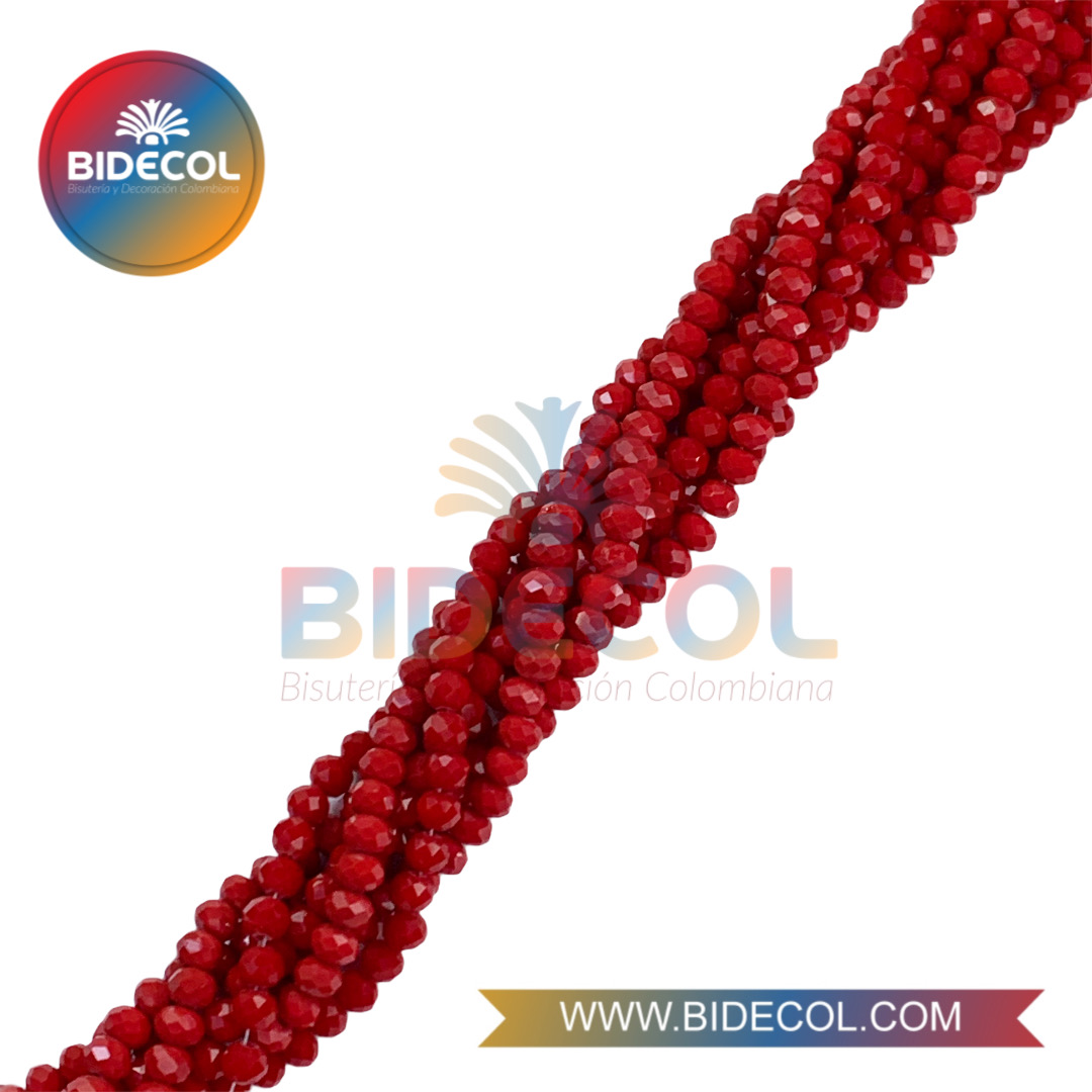 Murano Chino #6 Rojo Mate x 12 Sartas