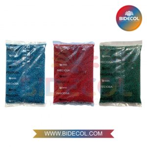 Mostacilla CHECA #10 Turqueza Brillante, Rojo Brillante y Verde Zircón x 500GRS x 3und