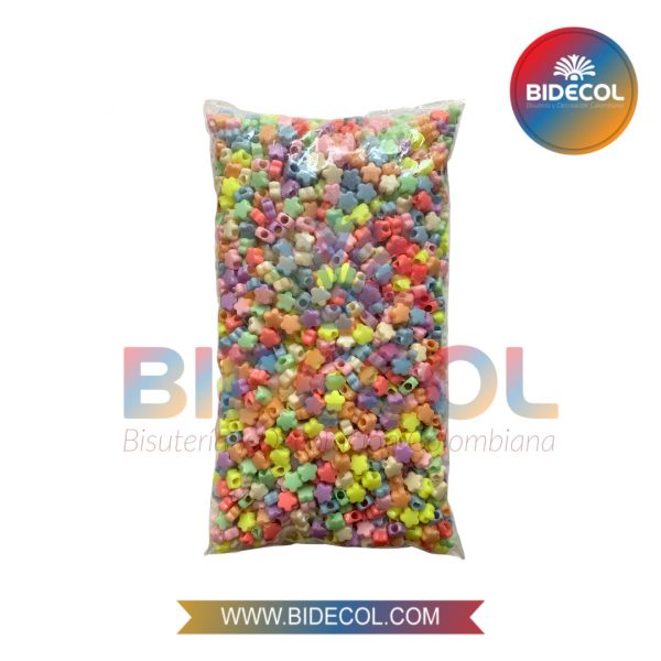 Estrellas en Acrilico Tipo Pasador 1.0cm Multicolor x 500 Gramos
