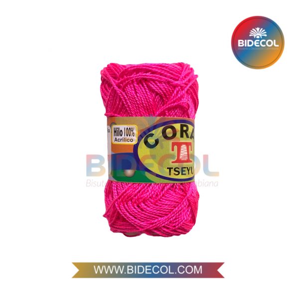 Hilo Para Crochet Coral Tseyu x 20grs Fucsia x 1und