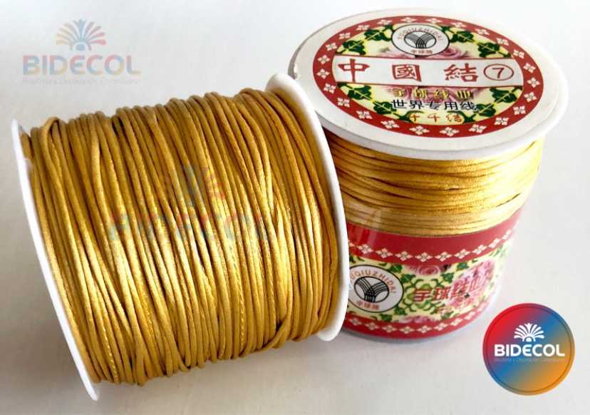 Cordón Seda 2mm x 25m Dorado