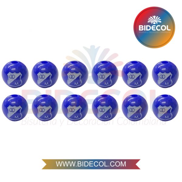 Bolas de Acrilico Azul Equipo de Futbol Millonarios #8 (8mm) x 12und