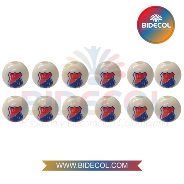 Bolas de Acrilico Blanco Equipo de Futbol Independiente Medellin #8 (8mm) x 12und