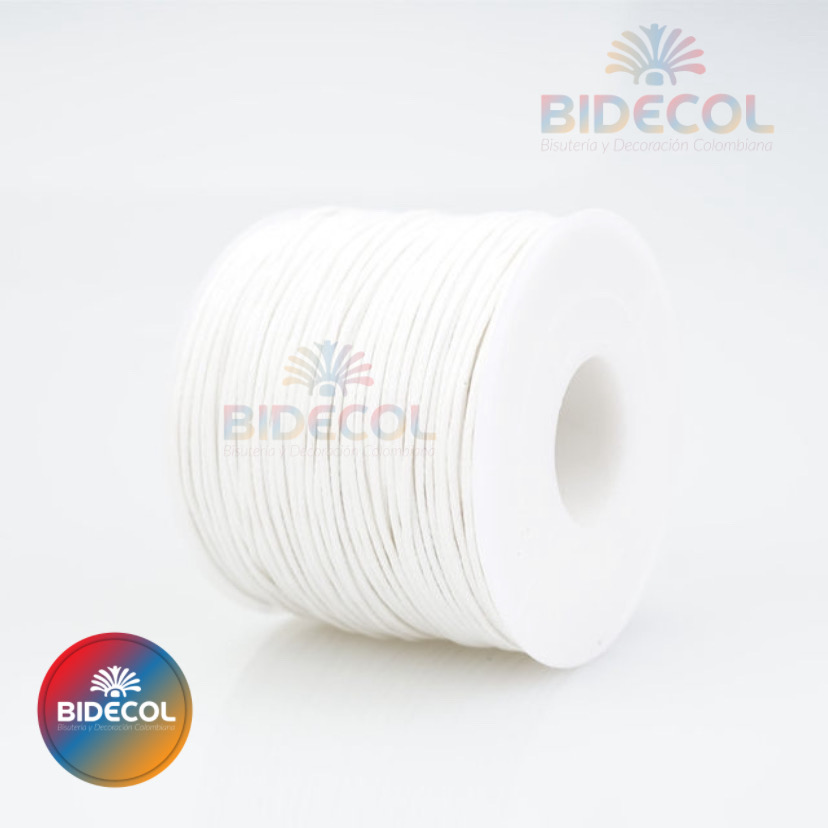 Cordón encerado 1mm Blanco x 100m x 1und