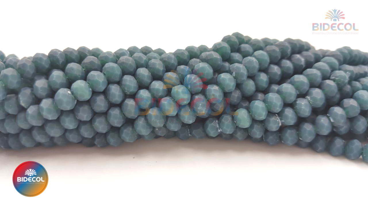 Murano Chino #6 Verde Oscuro Mate x 12 Sartas