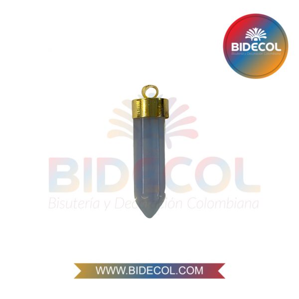 Dije De Piedra Natural Opalo en Péndulo con Cargador Dorado 3.6cm x 1und