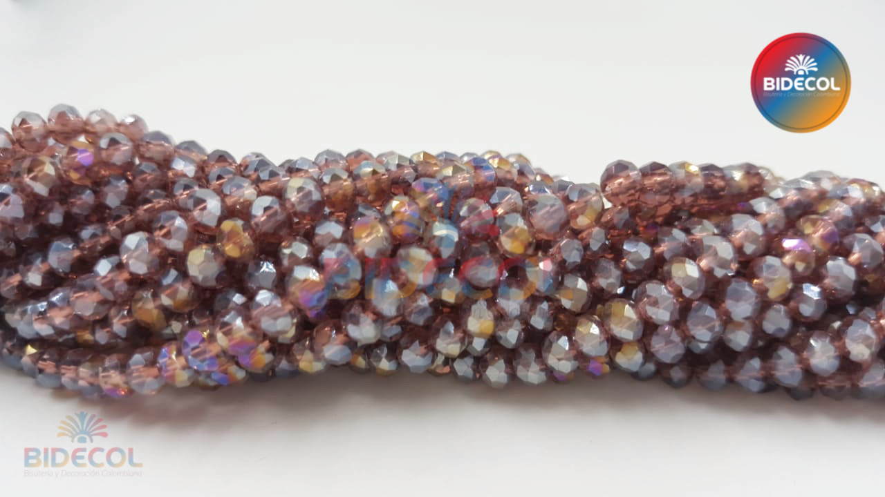 Murano Chino #6 Morado Boreal Brillante x 6 Sartas