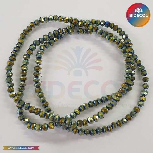 Murano Chino Rondela Verde Irisado #4
