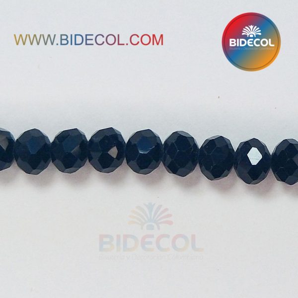 sarta de rondela cristal facetada 2mm negro