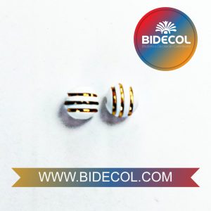 Neopreno Blanco 3 Argollas Delgadas en Acero Dorado x 12und