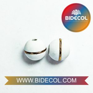 Neopreno Blanco 1 Argolla Delgada en Acero Dorado x 12und