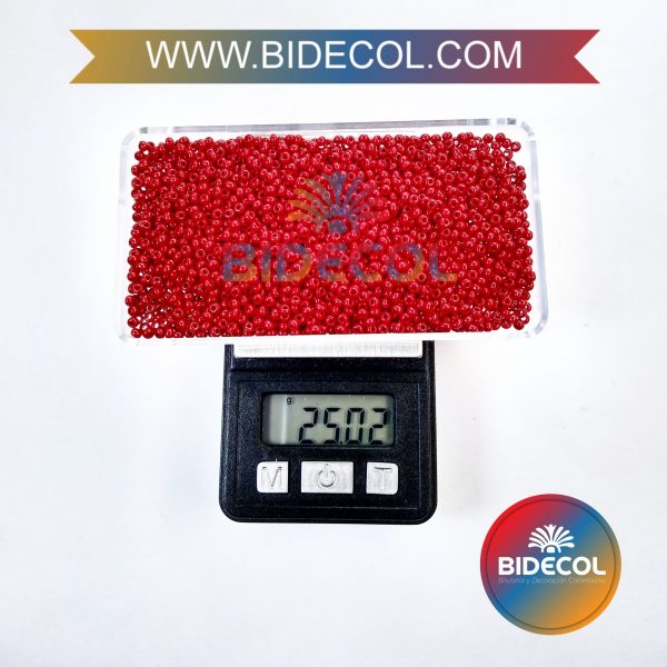 Mostacilla CHECA #10 Rojo Oscuro Brillante x 25GRS