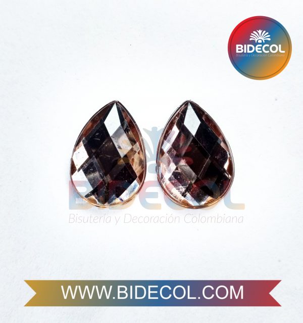 Piedra Para Pegar Acrilica Gota 1.9cm Cobre x 2pares - Image 4