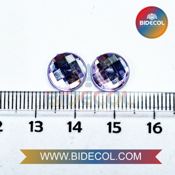Piedra Para Pegar Acrilica Circular 1.0cm Morado x 2pares - Image 3