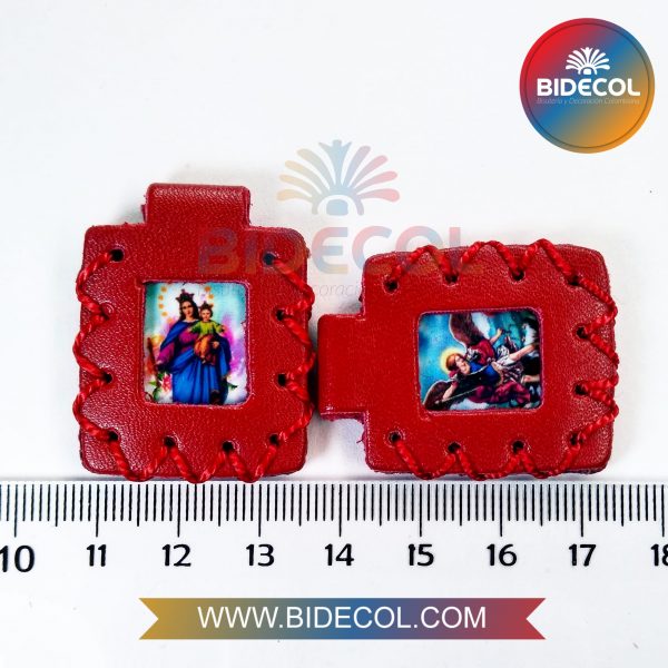 Escapulario Grande Doble Rojo 3.6cm Maria Auxiliadora/Arcangel San Miguel x 2und - Image 2