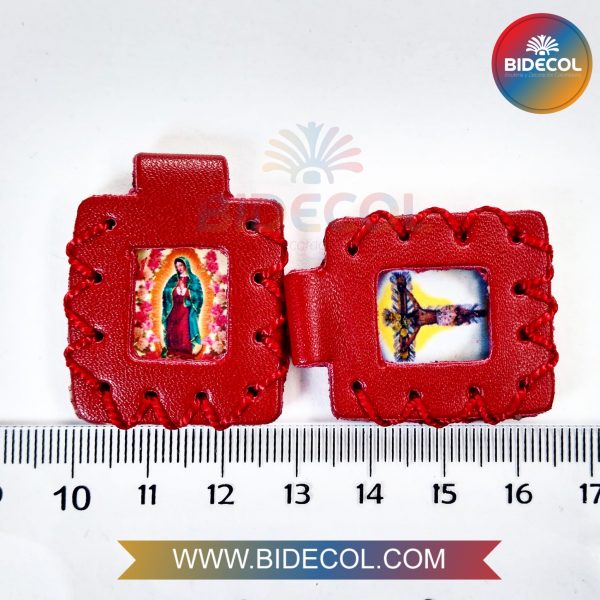 Escapulario Grande Doble Rojo 3.6cm Virgen de Guadalupe/Señor de los Milagros x 2und - Image 2