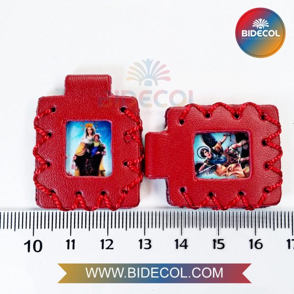 Escapulario Grande Doble Rojo 3.6cm Virgen del Carmen/Arcangel San Miguel x 2und - Image 2