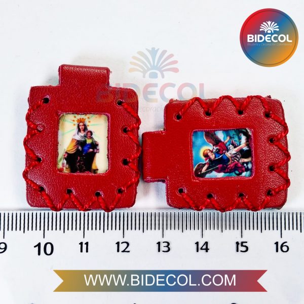 Escapulario Grande Doble Rojo 3.6cm Virgen del Carmen/Arcangel San Miguel x 2und - Image 2