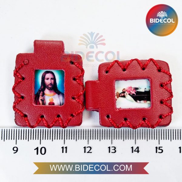 Escapulario Grande Doble Negro 3.6cm Sagrado Corazon de Jesus/Virgen del Carmen x 2und - Image 2
