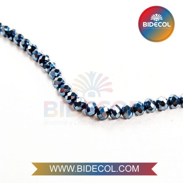 Murano Chino Rondella Azul Acerina Metalico #6