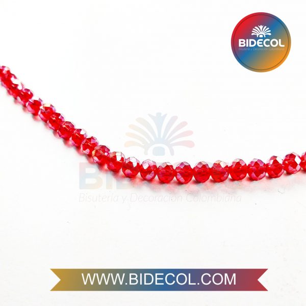Murano Chino Rondella Rojo Coral Traslucido Boreal #6