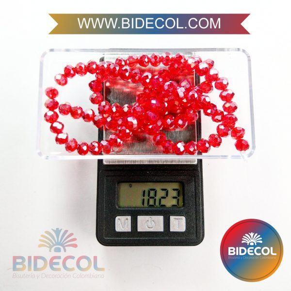 Murano Chino Rondella Rojo Coral Traslucido Boreal #6 - Image 2