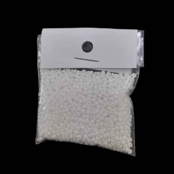 Mostacilla checa numero 10 x 20 gramos (color blanco brillante)