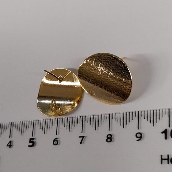 Aretes de ensamble oro golfi (redondos semi convexos) - Image 3