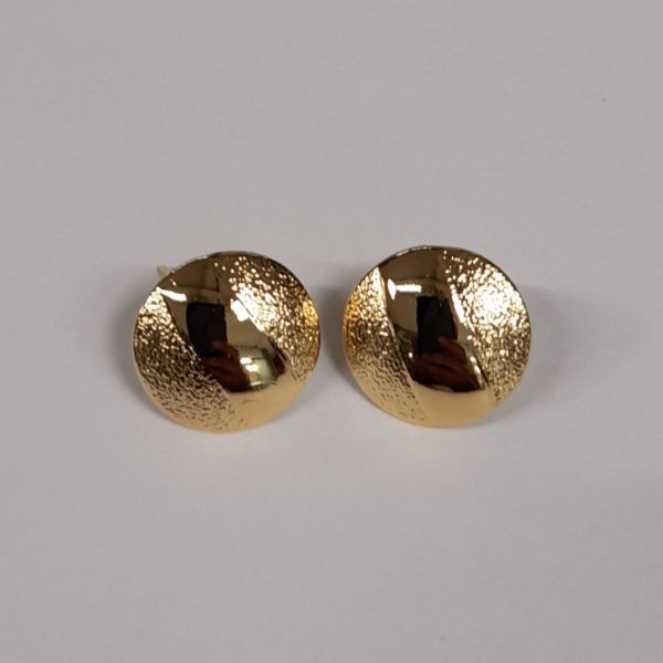 Aretes de ensamble oro golfi (redondos franja rectangular) - Image 2