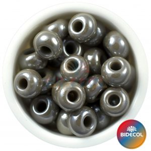 Chaquira checa #8 gris medio brillante