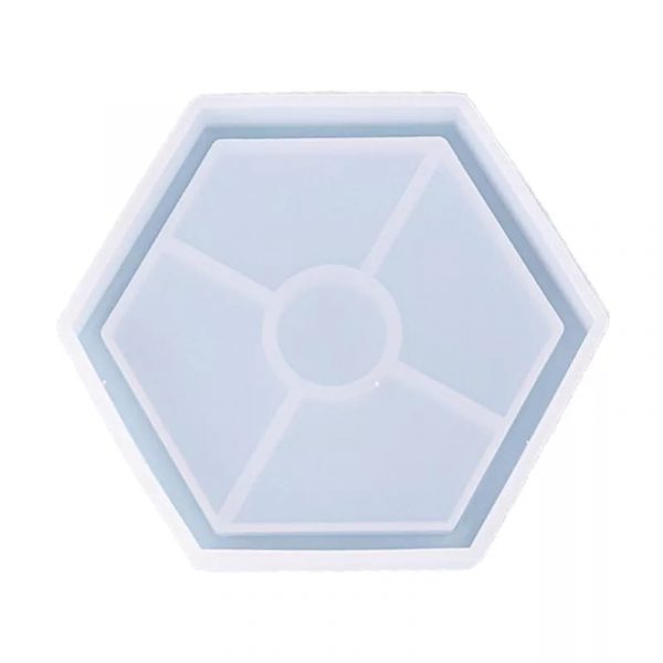Molde de silicona porta vaso hexagonal