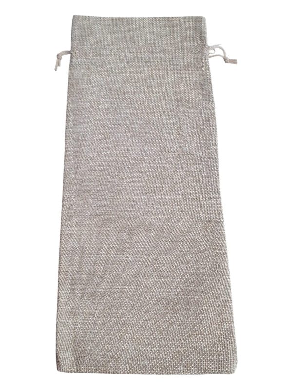 Bolsa de yute alargada gris