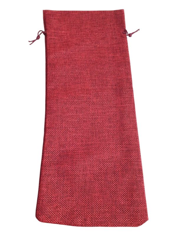 Bolsa de yute alargada rojo
