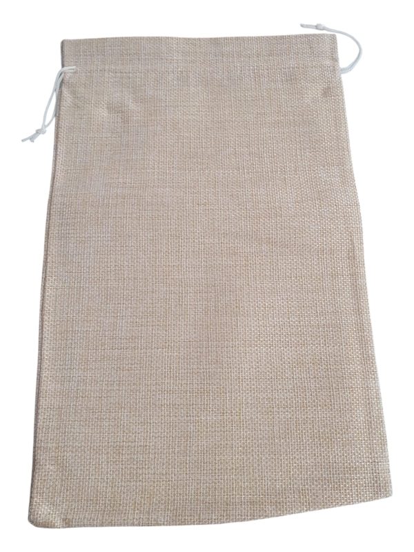 Bolsa de yute grande beige claro