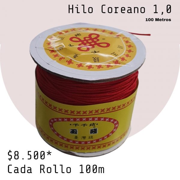 Hilo coreano para pulseras rojo 1 mm - Image 4