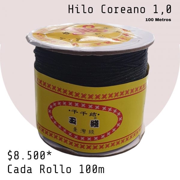 Hilo coreano para pulseras negro 1 mm - Image 4