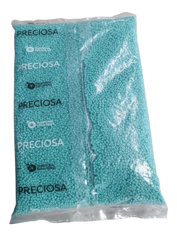 Libra de mostacilla checa verde turqueza