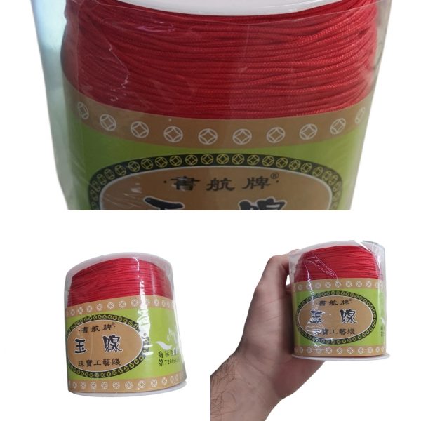 Hilo coreano rojo de 1 mm x 3 rollos