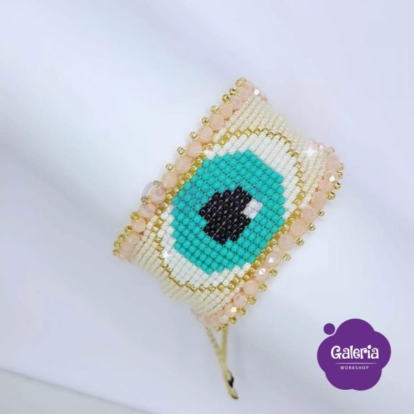 Pulsera ojo turco en mostacilla 25