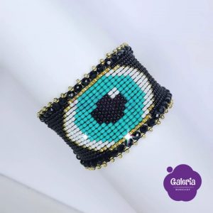 Pulsera ojo turco tejida en mostacilla 15