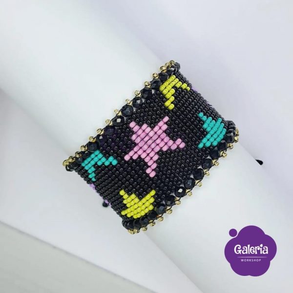Pulsera estrellas tejida en mostacilla 12